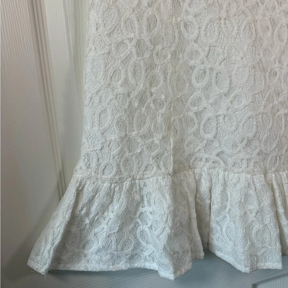 Walter Baker Cute Out Lace Mini Dress Puff Sleeve Summer Party Bridal Size 6 - Picture 5 of 13